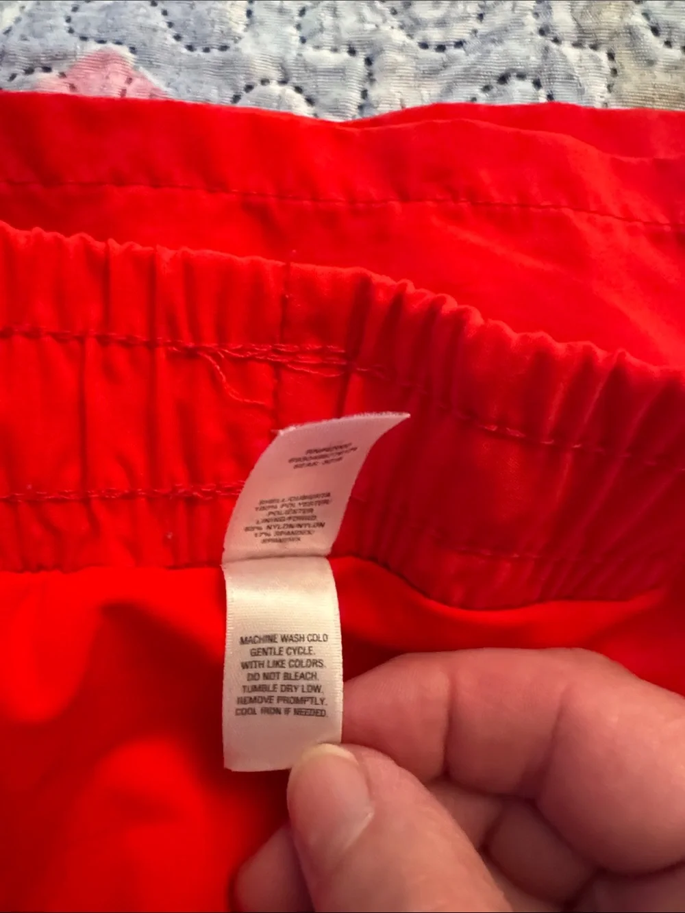 Basic Editions Red Swim Drawstring Shorts - Picture 3 of 3